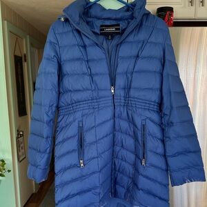 Lands' End Women's Blue Quilted Puffer Coat